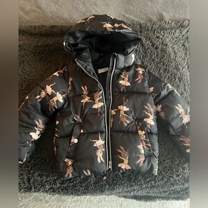 ❤️H&M Black Jacket with Bunny Ballerina Print, EUC